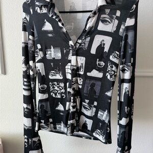 Stylish Black and White Women's Top